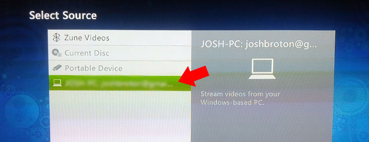 Select the video source inside the XBOX 360 console. Select the video source inside the XBOX 360 console.